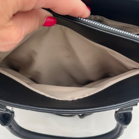 Nine West Purse Large Satchel Handbag Tan/Black with Handle or over Shoulder - Picture 16 of 16